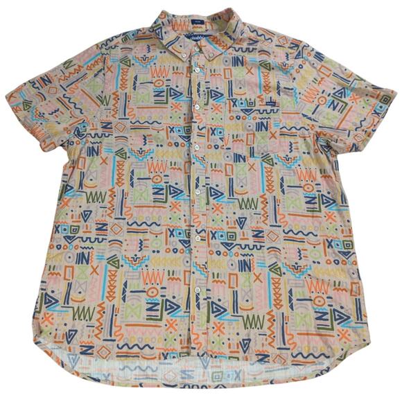 Chubbies Friday Geometric Print Button Up Shirt Short Sleeve Men's XL - Picture 1 of 11